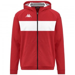 Men Kappa 4 Football Dacciozi Hoodie Red | 876432-DNP