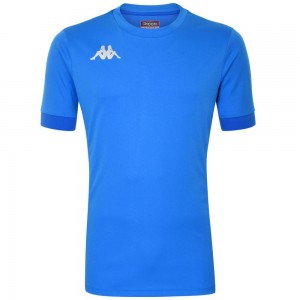 Men Kappa 4 Football Dervio Jersey Blue | 856394-KCZ