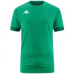 Men Kappa 4 Football Dervio Jersey Green | 389067-MGD