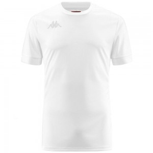 Men Kappa 4 Football Dervio Jersey White | 879463-JSC