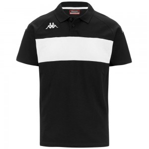 Men Kappa 4 Football Dianetti Polo Shirt Black | 185790-BIK