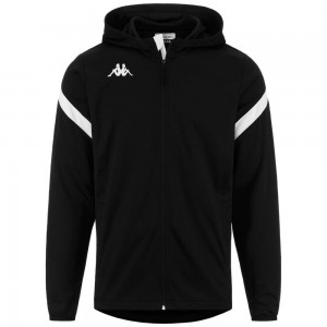 Men Kappa 4 Football Dolve Hoodie Black | 279510-VON