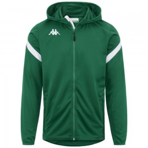 Men Kappa 4 Football Dolve Hoodie Green | 086945-KRF