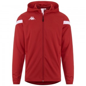 Men Kappa 4 Football Dolve Hoodie Red | 402976-UZR