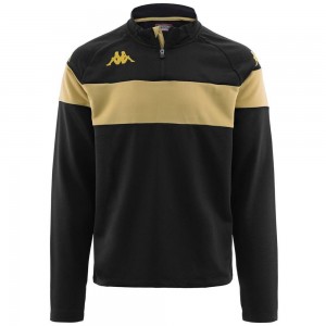 Men Kappa 4 Football Dovare Sweater Black | 741082-GMW