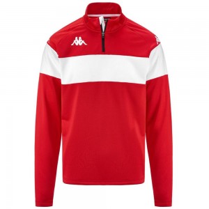 Men Kappa 4 Football Dovare Sweater Red | 654910-LUH