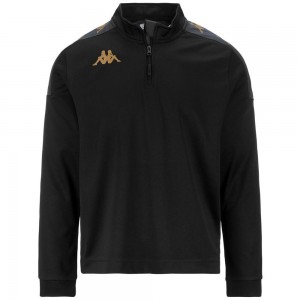 Men Kappa 4 Football Gassolo Sweater Black | 398176-OHC