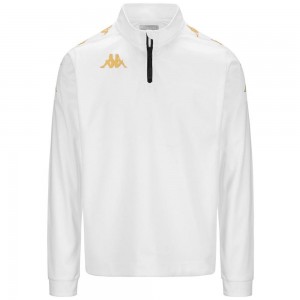 Men Kappa 4 Football Gassolo Sweater White | 497813-EMH