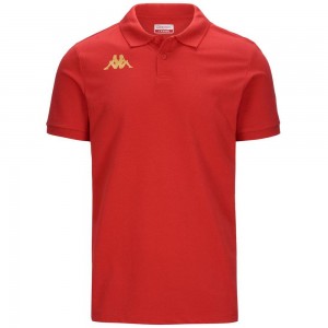 Men Kappa 4 Football Gastio Polo Shirt Red | 132468-LYT