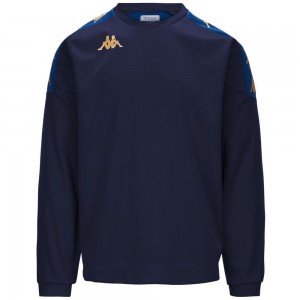 Men Kappa 4 Football Gaverno Sweater Navy | 570418-FHY