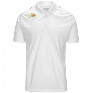 Men Kappa 4 Football Ghiolo Polo Shirt White | 062834-GZV