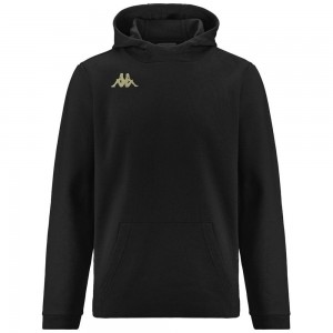 Men Kappa 4 Football Giordi Hoodie Black | 438507-OLH