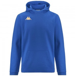 Men Kappa 4 Football Giordizi Hoodie Blue | 876125-OYJ