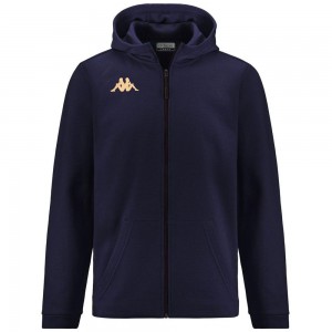 Men Kappa 4 Football Giordizi Hoodie Navy | 315268-WDP