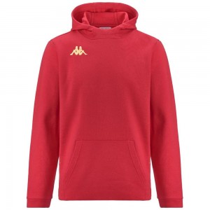 Men Kappa 4 Football Giordizi Hoodie Red | 694135-IJN