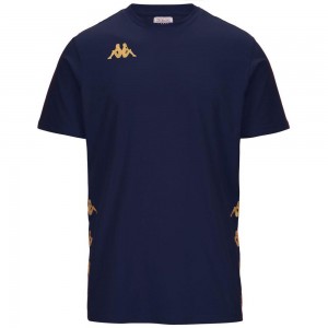 Men Kappa 4 Football Giovo T-Shirt Navy | 679081-DIP