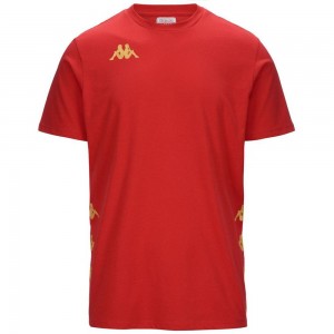 Men Kappa 4 Football Giovo T-Shirt Red | 518423-BHJ