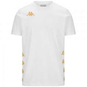 Men Kappa 4 Football Giovo T-Shirt White | 490213-JLG