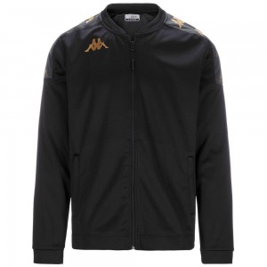 Men Kappa 4 Football Giullio Jacket Black | 839150-TJL