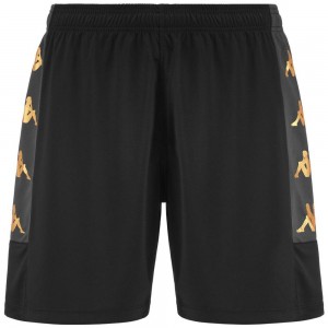 Men Kappa 4 Football Gondo Shorts Black | 471830-SZU