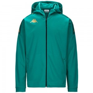 Men Kappa 4 Football Grevolo Hoodie Green | 415829-QXH