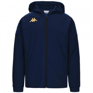 Men Kappa 4 Football Grevolo Hoodie Navy | 394768-LHW