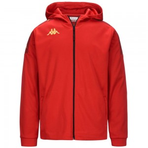 Men Kappa 4 Football Grevolo Hoodie Red | 582641-FSJ