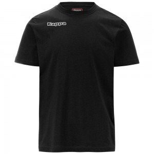 Men Kappa 4 Football Tee T-Shirt Black | 816294-LGH