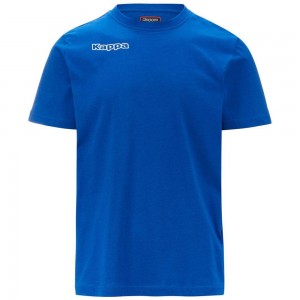 Men Kappa 4 Football Tee T-Shirt Blue | 107623-LGW