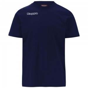 Men Kappa 4 Football Tee T-Shirt Navy | 209467-AGS