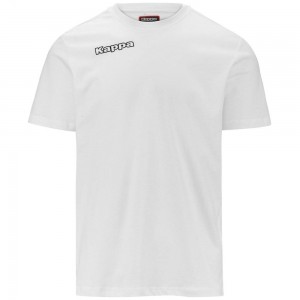 Men Kappa 4 Football Tee T-Shirt White | 708935-MUJ