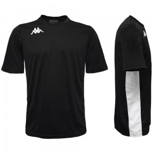 Men Kappa 4 Football Wenet Jersey Black | 758269-MDO