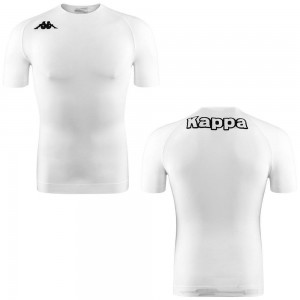 Men Kappa 4 Skin Kombat Zart 2 T-Shirt White | 703629-ZXL