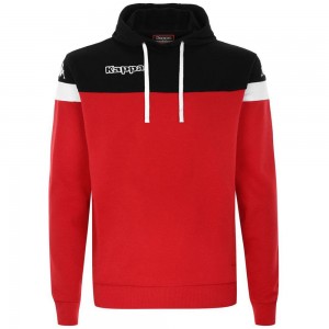 Men Kappa 4 Soccer Accio Hoodie Red | 718395-SQK