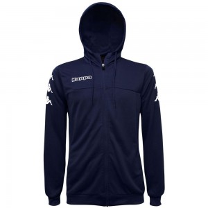 Men Kappa 4 Soccer Bivarov Hoodie Navy | 025397-YSA