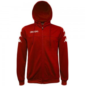 Men Kappa 4 Soccer Bivarov Hoodie Red | 547130-QSJ