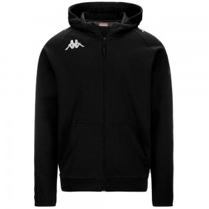 Men Kappa 4 Soccer Divieto Hoodie Black | 140267-QVP