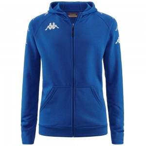 Men Kappa 4 Soccer Divieto Hoodie Blue | 945071-ICH