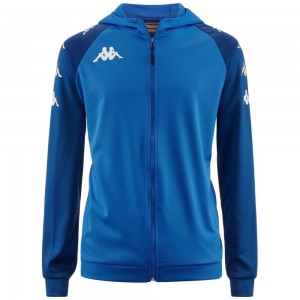 Men Kappa 4 Soccer Tortona Hoodie Blue | 903426-AQM