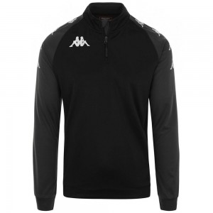 Men Kappa 4 Soccer Trieste Sweater Black | 146837-LPK