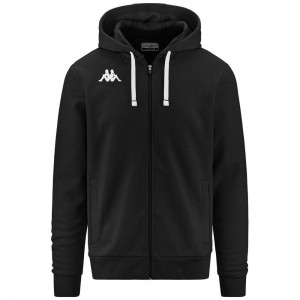 Men Kappa 4 Training Banto Hoodie Black | 526371-BZI