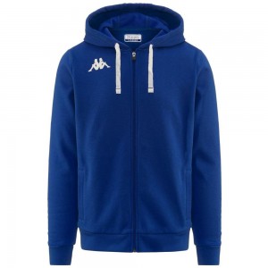 Men Kappa 4 Training Banto Hoodie Blue | 632175-ZUI