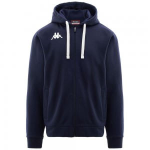 Men Kappa 4 Training Banto Hoodie Navy | 279465-ECW