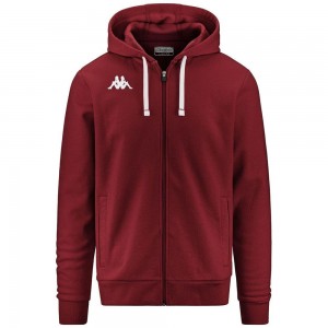 Men Kappa 4 Training Banto Hoodie Red | 460381-LJV