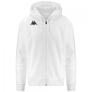 Men Kappa 4 Training Banto Hoodie White | 140538-MRF