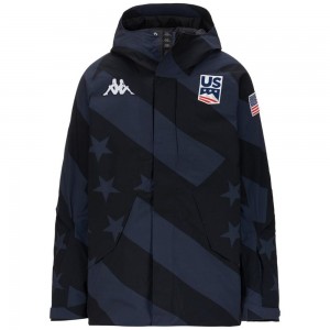 Men Kappa 6 Cento 640sg Us Jacket Navy | 149375-KYL