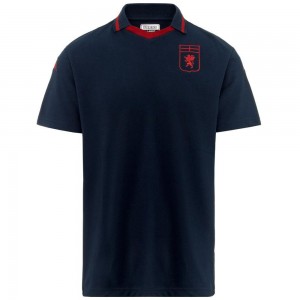 Men Kappa Arelt Genoa T-Shirt Navy | 831506-FGP