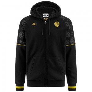 Men Kappa Areton Spezia Hoodie Black | 450612-LGQ