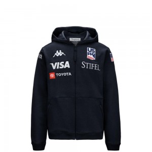 Men Kappa Arufeod Us Hoodie Navy | 690874-FOI