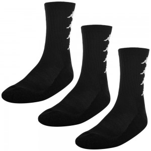 Men Kappa Authentic Amal 3pack Socks Black | 053472-DMA